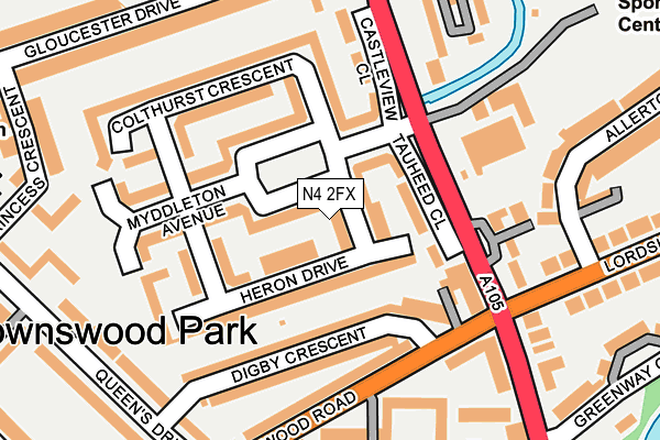 N4 2FX map - OS OpenMap – Local (Ordnance Survey)