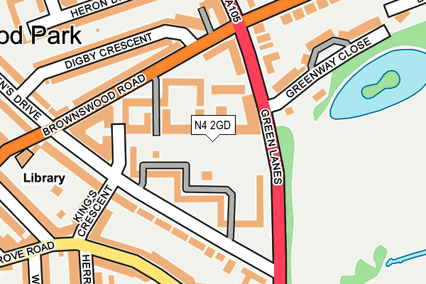 N4 2GD map - OS OpenMap – Local (Ordnance Survey)