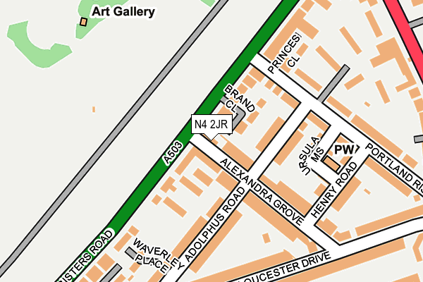 N4 2JR map - OS OpenMap – Local (Ordnance Survey)