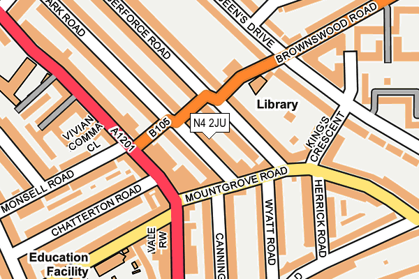 N4 2JU map - OS OpenMap – Local (Ordnance Survey)