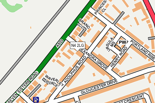 N4 2LG map - OS OpenMap – Local (Ordnance Survey)