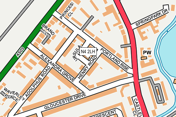 N4 2LH map - OS OpenMap – Local (Ordnance Survey)