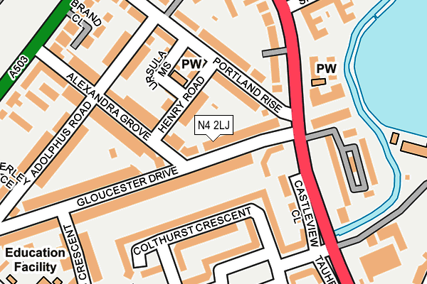 N4 2LJ map - OS OpenMap – Local (Ordnance Survey)