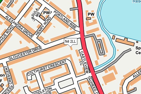 N4 2LL map - OS OpenMap – Local (Ordnance Survey)