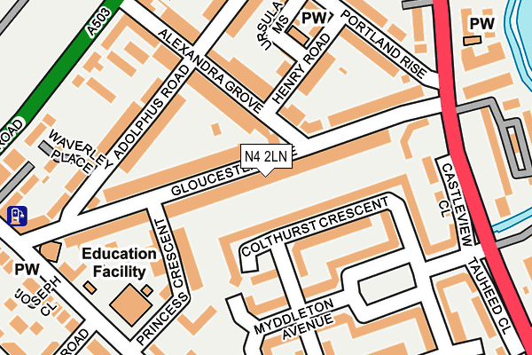 N4 2LN map - OS OpenMap – Local (Ordnance Survey)