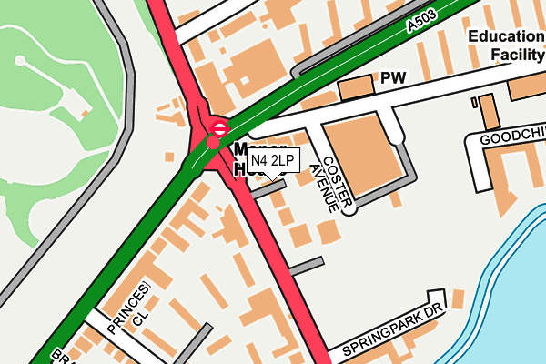 N4 2LP map - OS OpenMap – Local (Ordnance Survey)