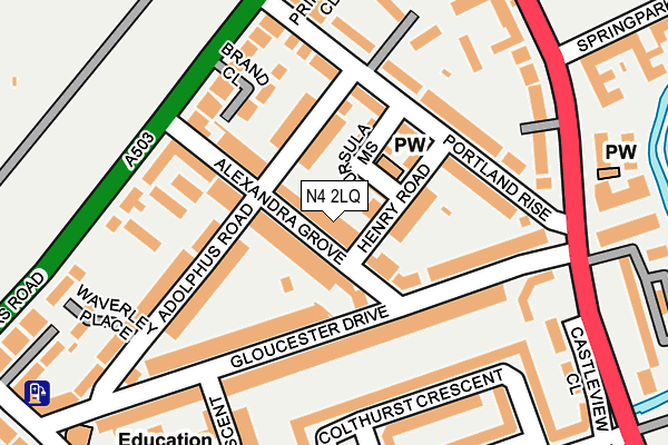 N4 2LQ map - OS OpenMap – Local (Ordnance Survey)