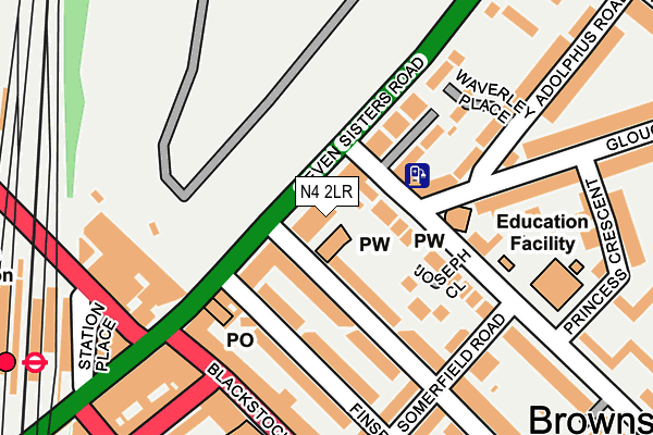 N4 2LR map - OS OpenMap – Local (Ordnance Survey)