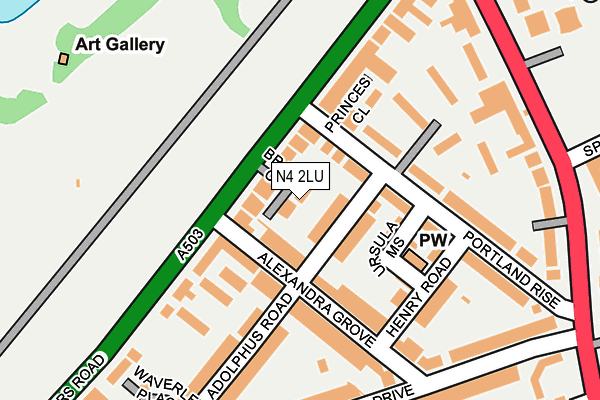 N4 2LU map - OS OpenMap – Local (Ordnance Survey)