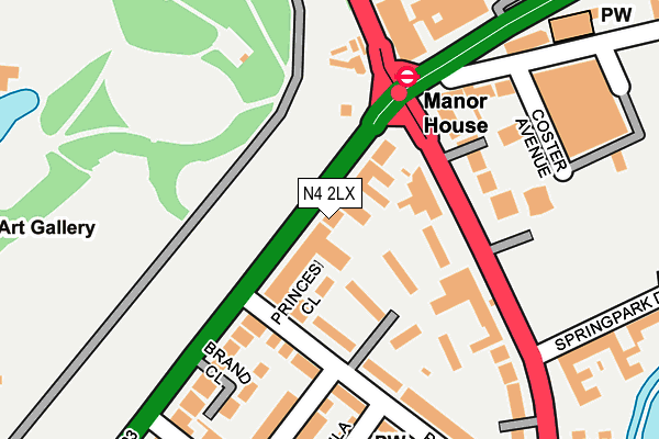 N4 2LX map - OS OpenMap – Local (Ordnance Survey)