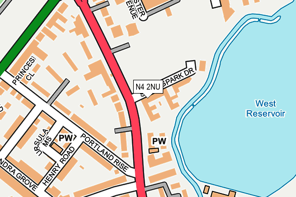 N4 2NU map - OS OpenMap – Local (Ordnance Survey)