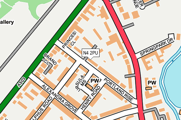 N4 2PU map - OS OpenMap – Local (Ordnance Survey)