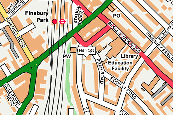 N4 2QG map - OS OpenMap – Local (Ordnance Survey)