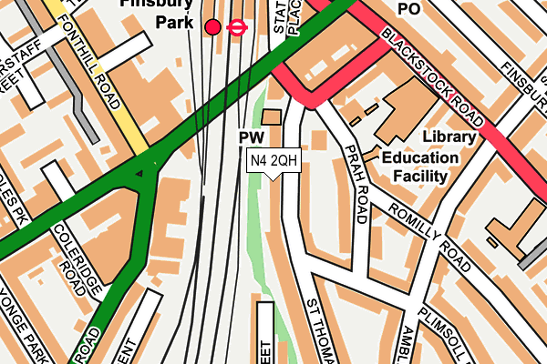 N4 2QH map - OS OpenMap – Local (Ordnance Survey)