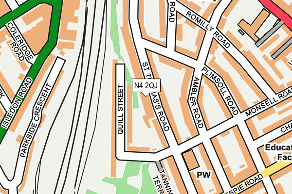 N4 2QJ map - OS OpenMap – Local (Ordnance Survey)