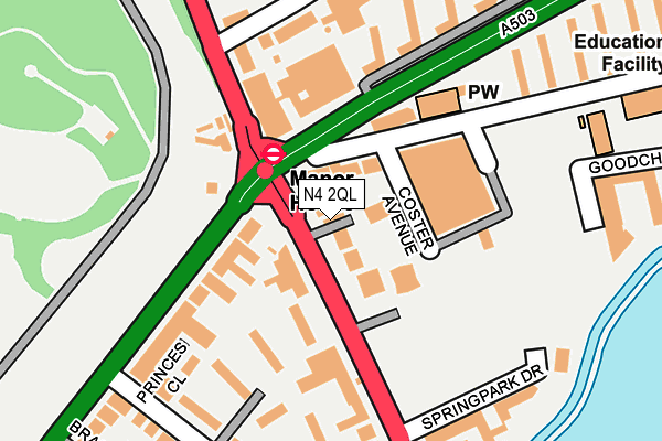 N4 2QL map - OS OpenMap – Local (Ordnance Survey)
