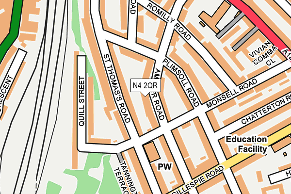 N4 2QR map - OS OpenMap – Local (Ordnance Survey)