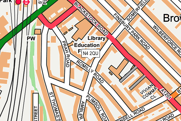 N4 2QU map - OS OpenMap – Local (Ordnance Survey)