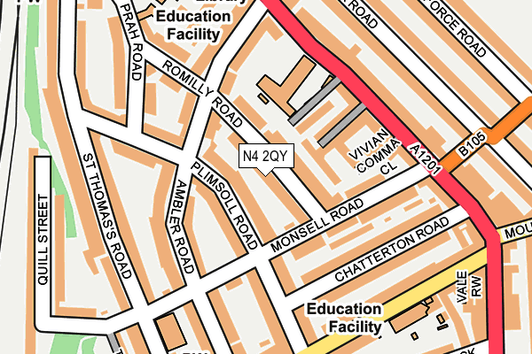 N4 2QY map - OS OpenMap – Local (Ordnance Survey)