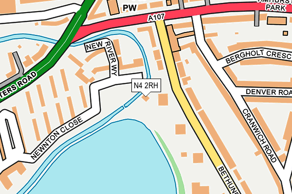 N4 2RH map - OS OpenMap – Local (Ordnance Survey)