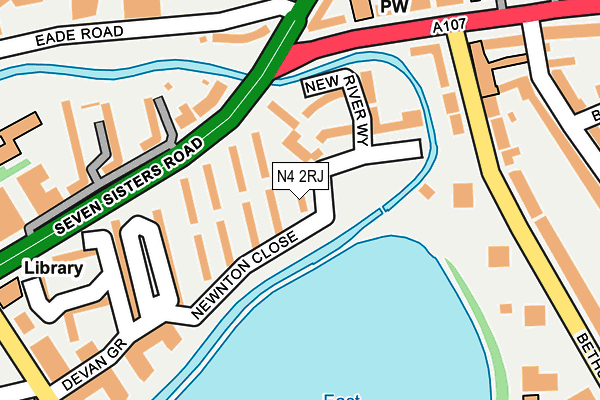 N4 2RJ map - OS OpenMap – Local (Ordnance Survey)