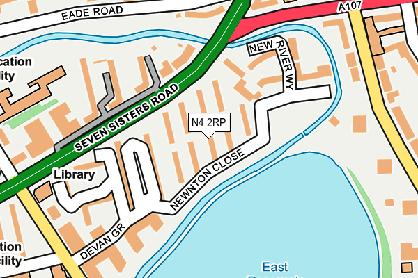 N4 2RP map - OS OpenMap – Local (Ordnance Survey)