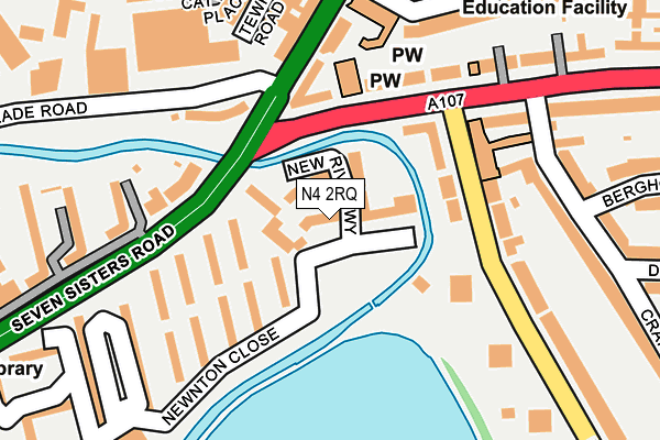 N4 2RQ map - OS OpenMap – Local (Ordnance Survey)