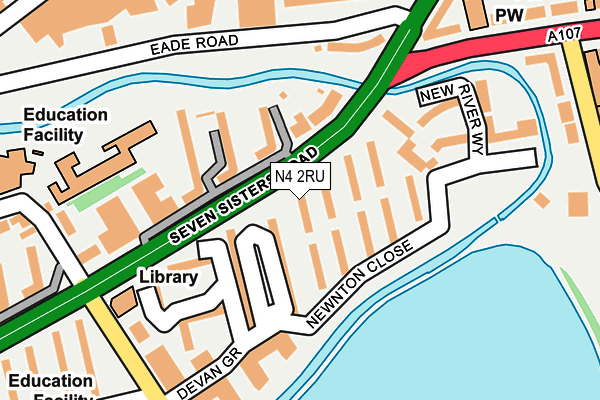 N4 2RU map - OS OpenMap – Local (Ordnance Survey)