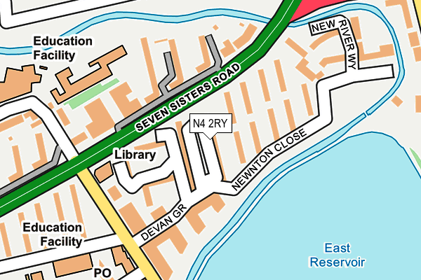 N4 2RY map - OS OpenMap – Local (Ordnance Survey)