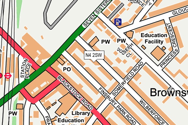 N4 2SW map - OS OpenMap – Local (Ordnance Survey)