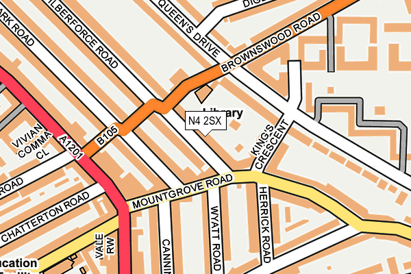 N4 2SX map - OS OpenMap – Local (Ordnance Survey)