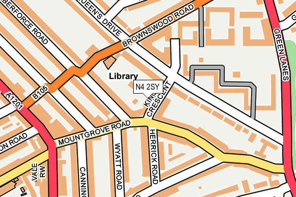 N4 2SY map - OS OpenMap – Local (Ordnance Survey)