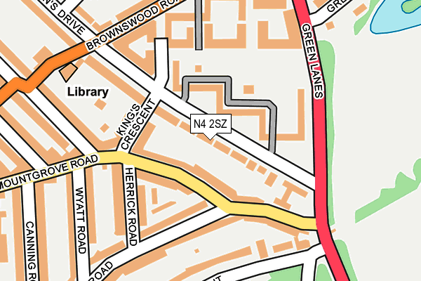 N4 2SZ map - OS OpenMap – Local (Ordnance Survey)
