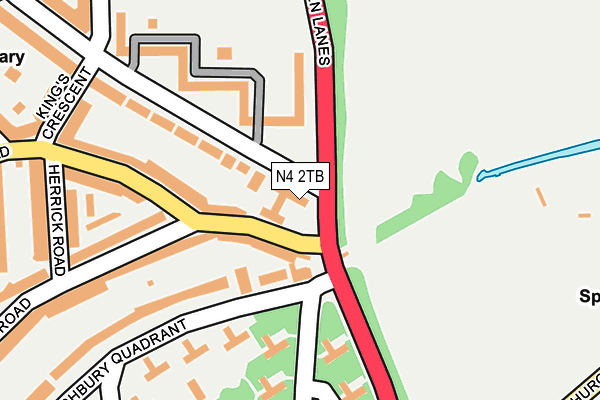 N4 2TB map - OS OpenMap – Local (Ordnance Survey)