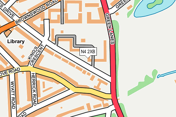 N4 2XB map - OS OpenMap – Local (Ordnance Survey)