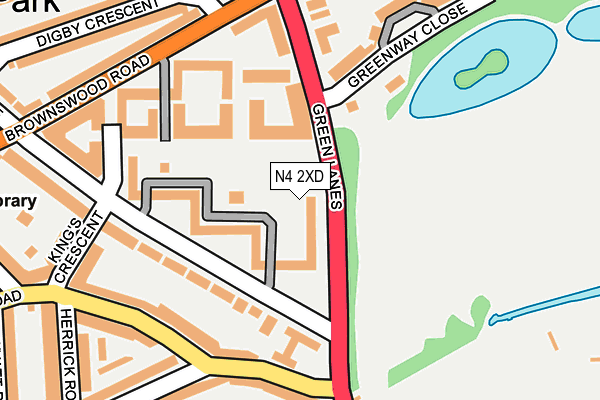 N4 2XD map - OS OpenMap – Local (Ordnance Survey)