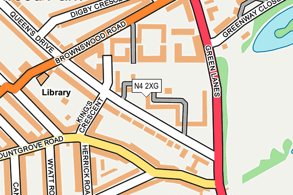 N4 2XG map - OS OpenMap – Local (Ordnance Survey)