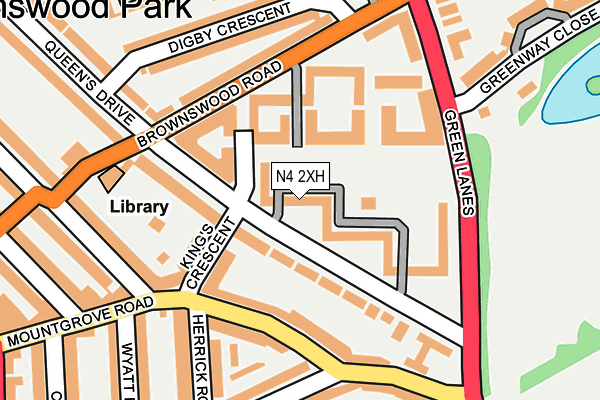 N4 2XH map - OS OpenMap – Local (Ordnance Survey)