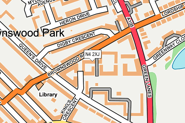 N4 2XJ map - OS OpenMap – Local (Ordnance Survey)
