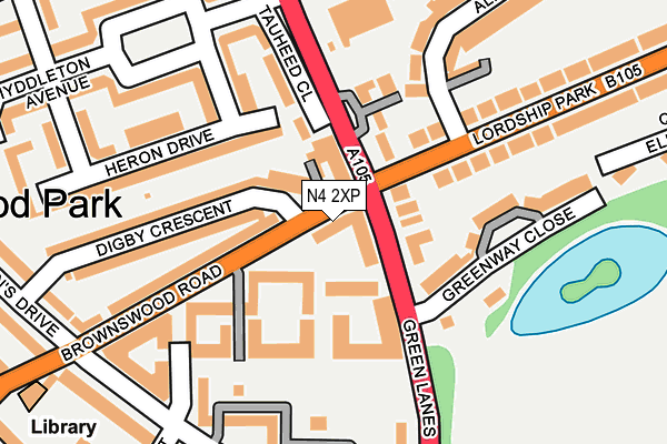 N4 2XP map - OS OpenMap – Local (Ordnance Survey)