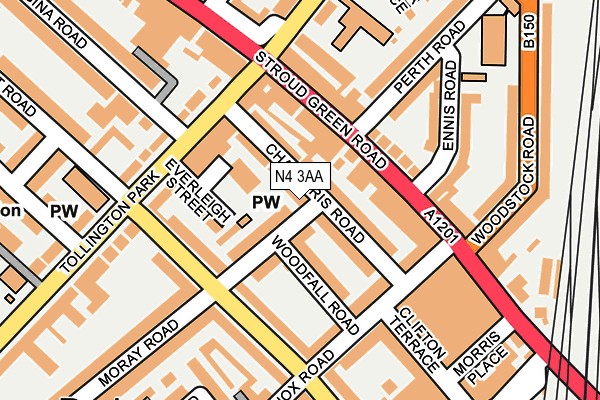 N4 3AA map - OS OpenMap – Local (Ordnance Survey)