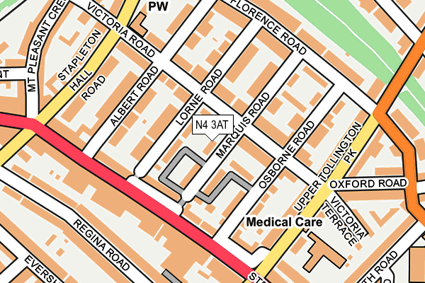 N4 3AT map - OS OpenMap – Local (Ordnance Survey)