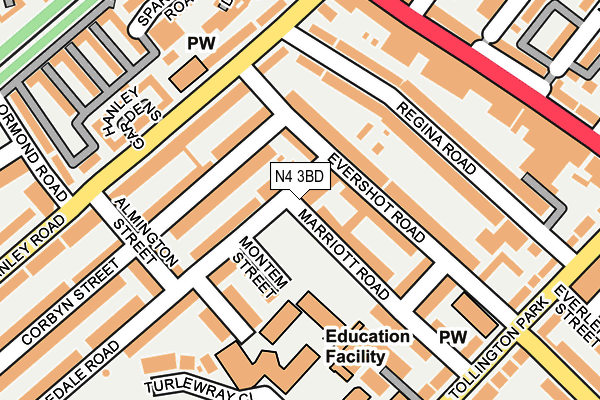 N4 3BD map - OS OpenMap – Local (Ordnance Survey)