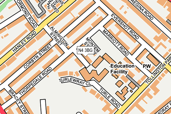 N4 3BG map - OS OpenMap – Local (Ordnance Survey)
