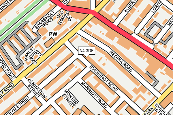 N4 3DF map - OS OpenMap – Local (Ordnance Survey)
