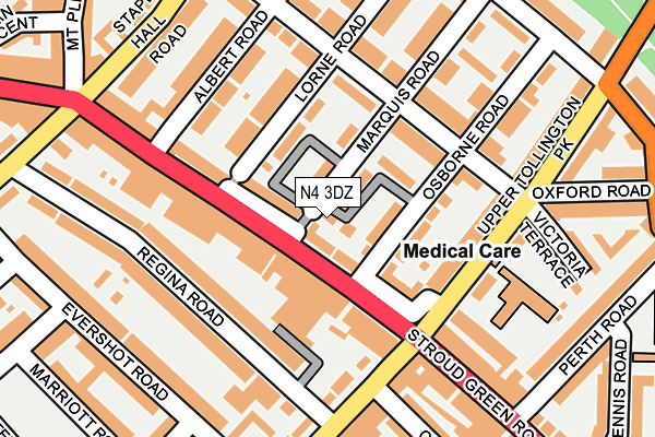 N4 3DZ map - OS OpenMap – Local (Ordnance Survey)