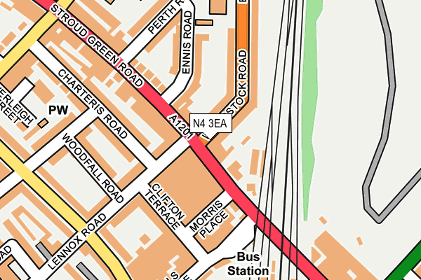 N4 3EA map - OS OpenMap – Local (Ordnance Survey)