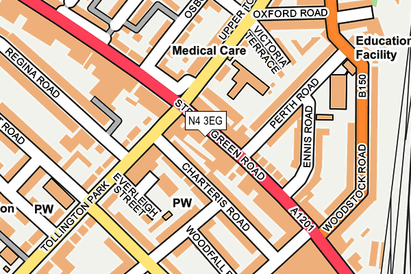 N4 3EG map - OS OpenMap – Local (Ordnance Survey)