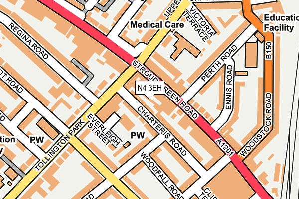 N4 3EH map - OS OpenMap – Local (Ordnance Survey)