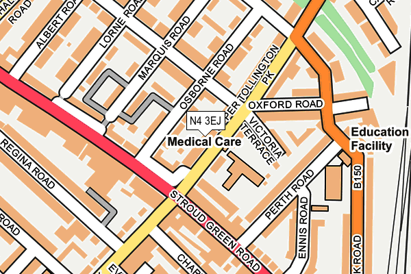 N4 3EJ map - OS OpenMap – Local (Ordnance Survey)
